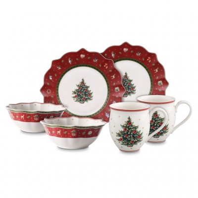 Breakfast for 2 red, set 6pcs