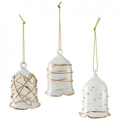 Glass bell with gold Set 3