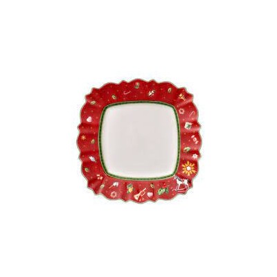 Square flat plate, red